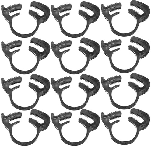 M METERXITY 12-Pack Hose Clamps 5/8 15.2-16.2mmmm Nylon, Black | Double Gripping, Double Snap Grip, Adjustable Ratcheting, for Connecting/Fastening/Sealing