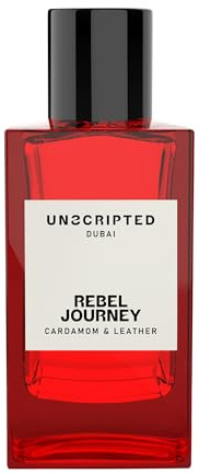UNSCRIPTED Rebel Journey Eau de Parfum for Men 100ml – Long-Lasting Arabic Cologne with Violet, Leather, Jasmine, Cedarwood, Woody and Tobacco Notes – Dubai-Inspired Luxury Fragrance Spray