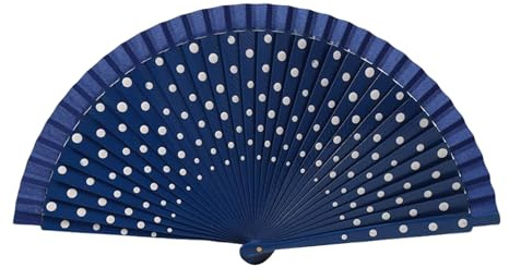 YUTNGYNG Flamenco Spanish Vintage Wood Hand Fan, Wedding Dance Dots Pattern Folding Fan, Elegant Modern Classical Vintage Wood Hand Fan For Dance Perfornamnces Party
