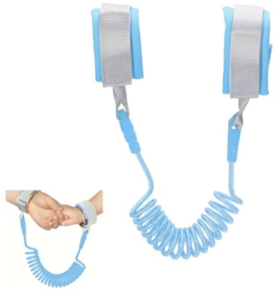 KEWUF Bracciale Sicurezza Bambino,Anti-Perso Guinzaglio per Bambini, 1.5M Anti-Perso Mano Cintura con Blocco del Sensore Polso Regolabile 360 ° Girevoli Braccialetto Antismarrimento Corda Da Passeggio