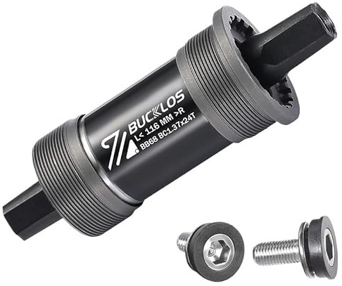 YATINGZHANG Movimento Centrale Perno Quadro Movimento Centrale Conico Quadrato for Bicicletta 110,5 113 116 118 120 122, 124, 126 mm Parti for Mountain Bike filettate(68x116mm)