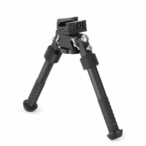 APLUSGEAR Aluminum Alloy Bipod 360 Degree Rotation Adjustable Extension Quick Detach Picatinny 20mm Rail Mount with Hand Stop
