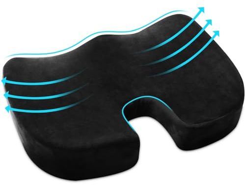 ChicSolis Korrekturkissen mit Gel-Schicht Haltungskissen: Weiches Steißbeinkissen aus Memory-Schaum - ergonomisch geformt geeignet für Bürostühle Autositze und Rollstühle.