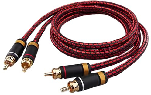 Câble Audio coaxial numérique, 1 Paire de câbles Audio de 6, 6 Pieds Long en cuivre épais sans oxygène, Cordon coaxial numérique Double Blindage avec connecteur plaqué Or 24 carats, Optique