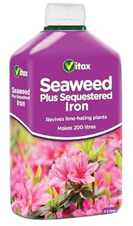 Vitax Seaweed Plus with Sequestered Iron 500ml Liquid Plant Feed for Azaleas Camellias & Heathers Corrects Iron Deficiency Greens Lawns Boosts Foliage Growth Garden Fertiliser Tonic