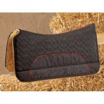 Werner Christ Westernpad/Western-Satteldecke Westernsattelpad aus echtem Lammfell (30 mm Wollhöhe), Einschubtaschen (ohne Polster), in schwarz, Gr.: 80x80 cm