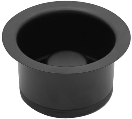 Westbrass D2082-62 3-1/2 Extra-Deep Collar Kitchen Sink Waste Disposal Flange & Stopper, Matte Black, 1-Pack