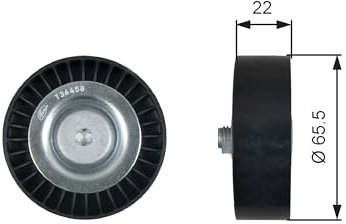 GATES T36458 Umlenk- / Führungsrolle Keilrippenriemen Kompatibel mit HYUNDAI Tucson TL, TLE 252872A110 252872A010 780321558 | Kompatibel mit: HYUNDAI ACCENT III, ACCENT III Stufenheck, ACCENT IV, ACCENT IV Stufenheck, ELANTRA IV Stufenheck
