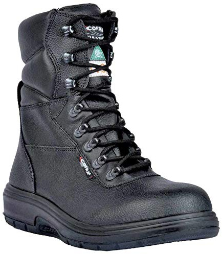 COFRA Leather Work Boots - US ROAD Treadless Asphalt Footwear with Composite Safety Toe & Heat Defender Nitrile Rubber Outsole - Size 9