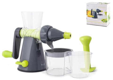 H&H Estrattore Succhi Manuale Grigio Pentole E Preparazione Cucina, Plastica, Verde