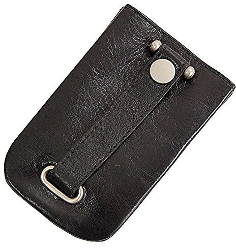 GoBago Schlüsseltasche Leder Schlüsseletui Schlüsselmappe Schlüssel Etui (Schwarz)