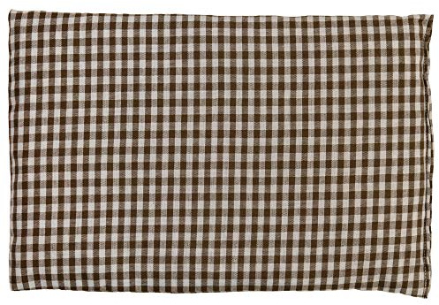 Coussin aux pépins de raisins - brun et blanc - 30x20cm - Coussin thermique - Coussin aux graines - Bouillotte sèche - Compresse froide -
