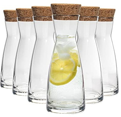 Bormioli Rocco Ypsilonglas Carafes Mit Korkdeckel - 1,1L - 6. Packung