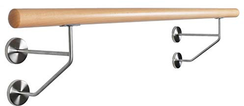 Ballettstange Holz Wandhalter Edelstahl Wandabstand 20cm Profiqualität