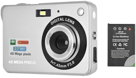 Andoer Digital Camera with 1pcs Rechargeable Batteries 1080P HD 8X Digital Zoom Anti-shake 2.7inch LCD Screen for Kids Children Holiday