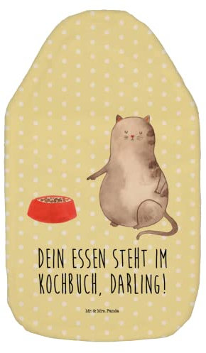 Mr. & Mrs. Panda Wärmflasche Katze Fressen - Geschenk, Katzenliebhaberprodukte, Körnerkissen, Katzenaccessoires, Katzenmotive, Kleine Wärmflasche,