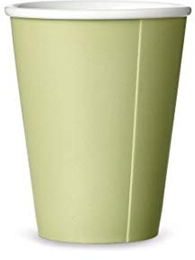 Taza de té de porcelana, taza de café sin asa, taza grande de espresso, ahorro de espacio, diseño moderno, 300 ml, amarillo