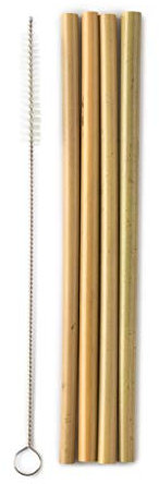 Amber House Ltd | Humble Brush Bamboo Straws With Cleaner | 4 X 4 Pack