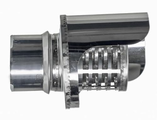 SOMBRERO ANTILLUVIA HORIZONTAL EXOJO PARA ESTUFA PELLET FABRICADO EN ACERO INOXIDABLE (80 Milímetros Diámetro)