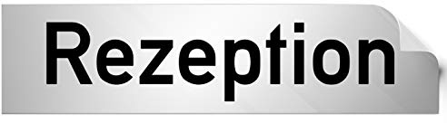Kinekt3d Leitsysteme Folienschild Türschild • Rezeption • PVC Hinweisschild • 160 x 40 mm Silber • selbstklebend • Kratzfester Druck • UV Beständig