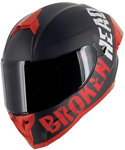 Broken Head Integralhelm BeProud Pro Sport Ltd. Edition | Mit Sonnenblende, 2 Visiere (Schwarz + Klar), Abnehmbarer Racing Spoiler, Verstellbare Belüftung, ECE 22-06