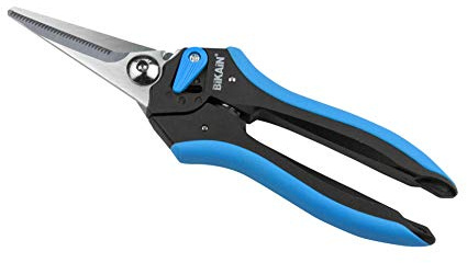 Gartenschere Einhändig - Modell 33R - Gerader und Symmetrischer Schnitt - Universelles System für Alle Anwendungen - Ergonomische, Rutschfeste und Verstellbare Griffe aus Zwei Materialien - Bikain