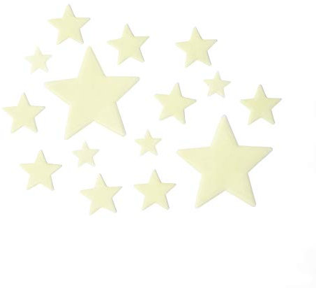 Legami - Super Stars, Stelle Fosforescenti Adesive, L Max 7 cm, in PVC, si Caricano Durante il Giorno con la Luce e la Rilasciano di Notte, 24 Stelle, 3 diverse Misure