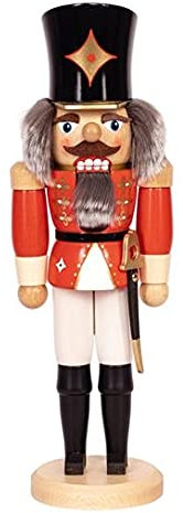 Rudolphs Schatzkiste Cascanueces Husar, rojo, 10 x 29 x 10 cm, figura de madera
