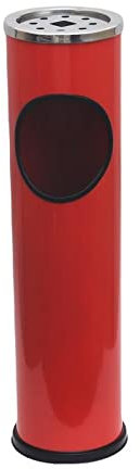 POSACENERE PATTUMIERA DA TERRA PER ESTERNI IN METALLO ALTO 55H (Rosso)