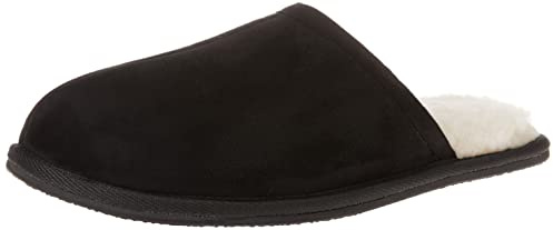 Amazon Essentials Chaussons Douillets Homme, Noir Micro Suède, 47 EU