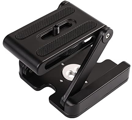 HUIOP Aluminum Z Flex Tilt Tr Head 2KG Payload with Universal 1/4 3/8 Screw Bubble Level for DSLR Camera Mounting