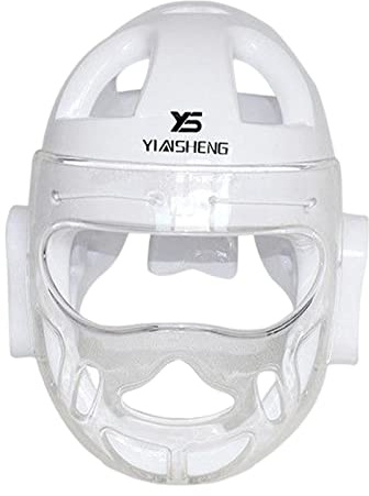 Oshhni Niños Adultos Karate Headgear Impermeable Transpirable Soft Head Gear Safety Head Guard Head Protector para Muay Thai Grappling Sparring Sanda, Blanco, l