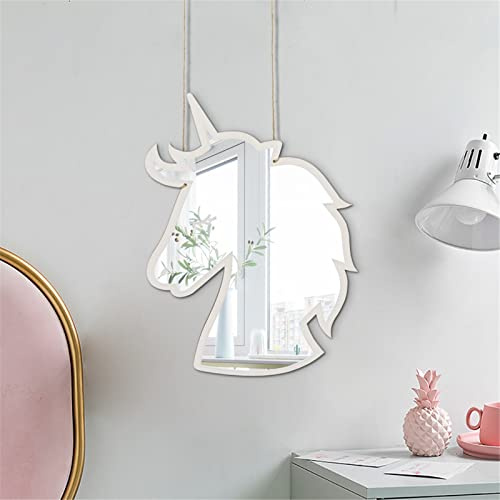 Kinderspiegel Dekorative Wandspiegel Aufkleber, Einhorn Spiegel Wandsticker Kinderzimmer Klebespiegel 3D Spiegel Kinder Acryl Wanddekoration Für Kinderzimmer Badezimmer