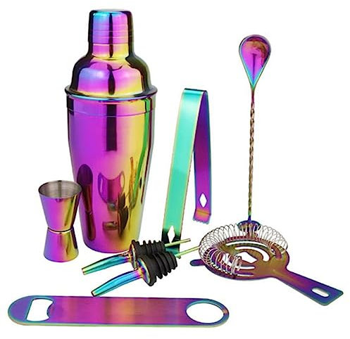 BESTonZON 8pièces Kit Shaker à Cocktails Acier Inoxydable De Outils pour Bar Et Restaurant avec Pince à Glaçons Et Cuillère à Mélanger