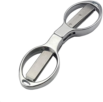 Silver rostfritt stål fällbar sax i figur 8 form multifunktionella glasögonformade fiskesax för hem och resor