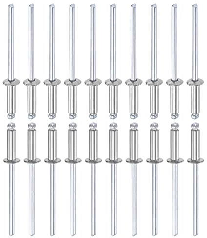 DTGN 3.2mm x 11mm (DxL) Aveugle Rivets - 100Paquet - Bien pour Machines Assemblage - 304 Inox Acier Dôme Ouvert Fin Rivet