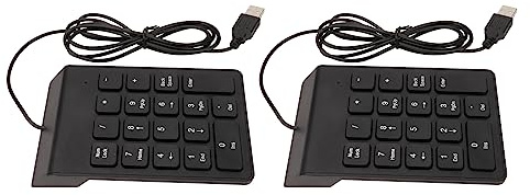 Bewinner USB Kabel Nummernblock, Externer Ziffernblock mit 18 Tasten für Laptop, Leises Tippen, Ergonomische Nummerntastatur für Bankbuchhalter, Plug and Play (2 Stücke)