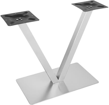 biusgiyeny Edelstahl Tischbeine gebürstet Modell V Tischgestell Tischbeine Untergestell Tischkufe V-Form Tischfuß Tisch Gestell Set 70cm