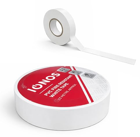 Status: IONPVCWHT1PKX12 - Cinta de PVC (33 m, resistente al fuego, multisuperficie), color blanco