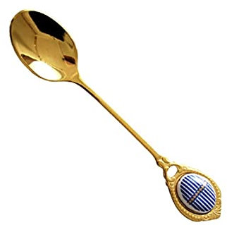 GLigeT Tablespoons Vintage gold-plated stainless steel coffee spoon stirring spoon dessert spoon afternoon tea small spoon Serving Spoon (Size : 4pack)