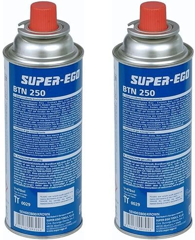KROWN - Pack de 9 Cartuchos K-250 de Gas Butano 227g para Hornillos Quemadores, Cartucho de Gas para Camping 250, Bombonas (9 Unidades)