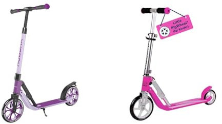 HUDORA BigWheel® 205 Advanced Scooter - Komfortabler Aluminium-Roller für bis zu 100kg & Little Big Wheel Scooter Magenta Roller Kinder - Verstellbare Lenkerhöhe von 68 bis 74 cm