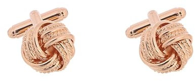 Skcess Manschettenknöpfe Gold, Manchettenknoepfe Herren Knoten Kupfer Manschettenknöpfe 1.5X1.5 cm