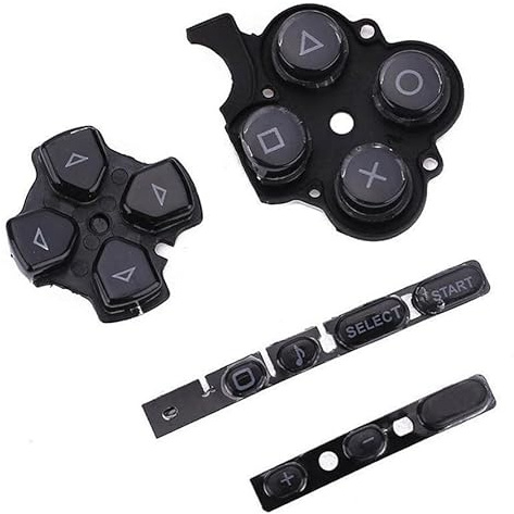 Ersättningsknappar kompatibel med Sony PSP 3000 30004 svart svart gummi Kontakta