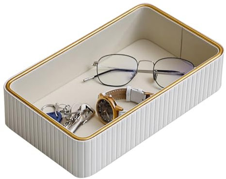 Vassoio Portachiavi For Il Tavolo D'ingresso, Portaoggetti Da Tavolo In Pelle Di Lusso, Vassoio Decorativo For Il Tavolo D'ingresso For Contenere Gioielli, Orologi, Accessori For La Casa E L'ufficio (