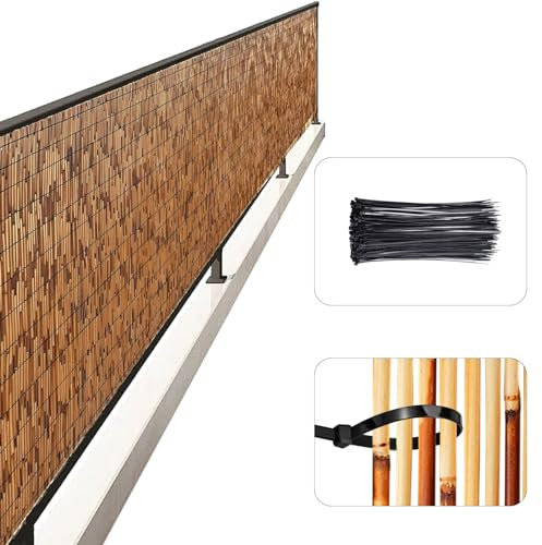 Dekorativer Balkon-Schilfzaun 90X600Cm 120X500Cm 110X800Cm Retro-Bambuszaun Rollen Atmungsaktiver Verdunkelungs-Gartenschutz Sichtschutzzaun For Den Außenbereich Hinterhof Dach Hotel Terrasse