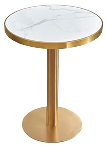 DMCHENGMA Bartisch, runder Marmor-Kneipentisch, Thekenhöhe, Cocktail-Terrasse, Outdoor-Bistrotisch für Zuhause/Küche/Frühstück/Esszimmer/Kneipe/Büro(Size:55x75cm)