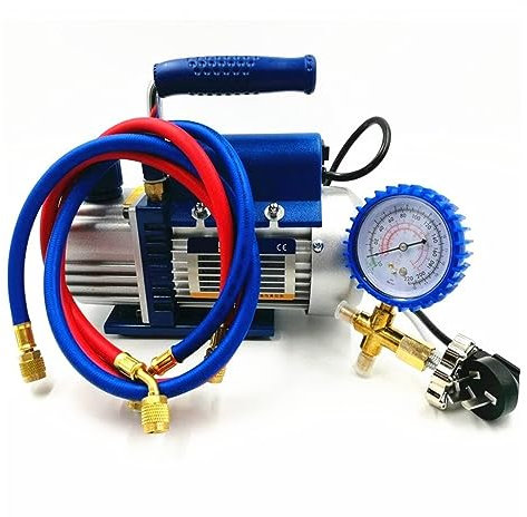Pompa a vuoto, pompa a vuoto d'aria, Pompa for vuoto da 150 W FY-1H-N Aria condizionata Aggiungi fluoruro Set pompa for vuoto con manometro da tavolo refrigerante Tubo refrigerante per il condizioname