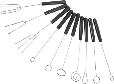SHOWERORO 10pcs Chocolate Dipping Fork for Fondue Chocolate Fountain Accessories Candy Dipping Tools Candy Making Cheese Fondue Picks Kitchen Gadgets