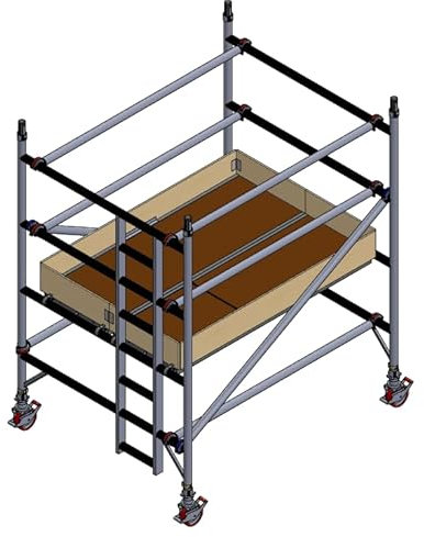 Scaffold Tower - Industrial Aluminium - BSEN1004-1:2020 - Double Width 1.45m x 1.8m Long